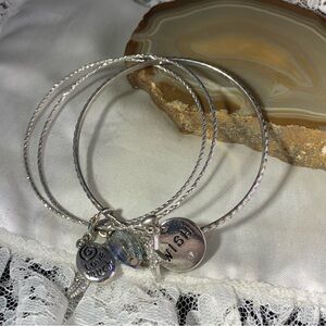 Silver Wish Charm Bracelet Setwith 5 Charms